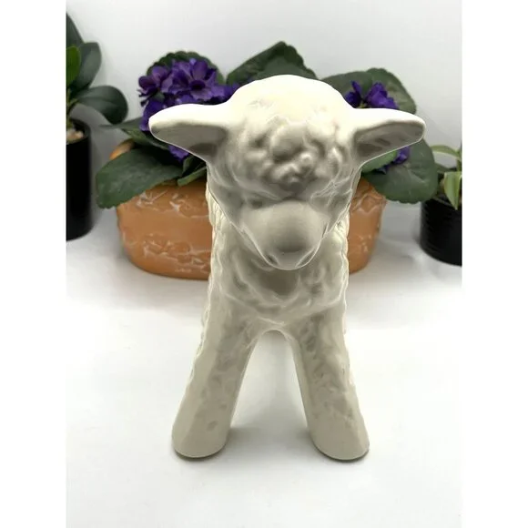 Vintage MCM Ceramic Baby Lamb Planter - Picture 5 of 8